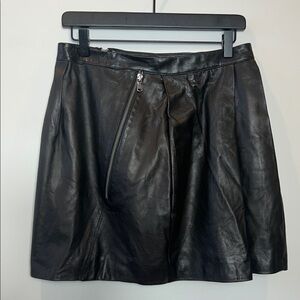 Marc Jacobs Black Leather Skater Skirt